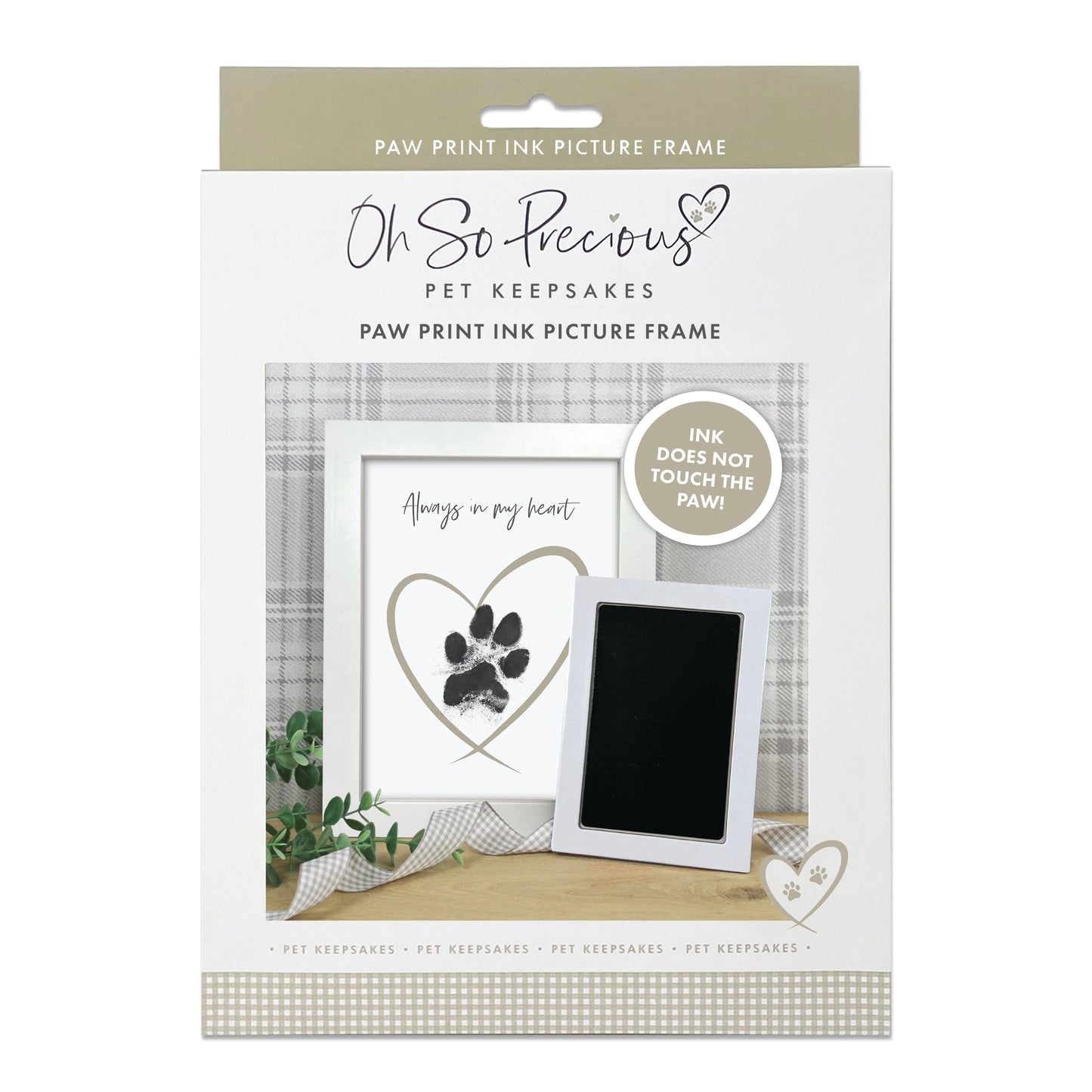 Framed Pet Paw Print Keepsake With Ink Kit