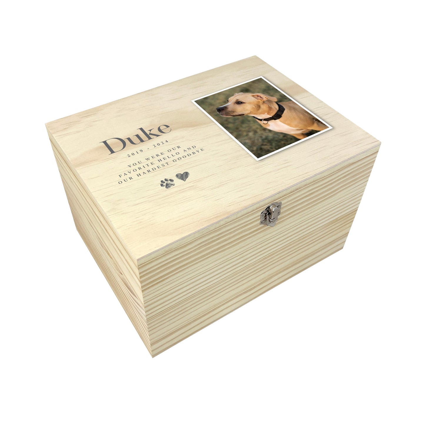 Personalised Sketch Photo Pet Memorial Keepsake Box - 4 Sizes