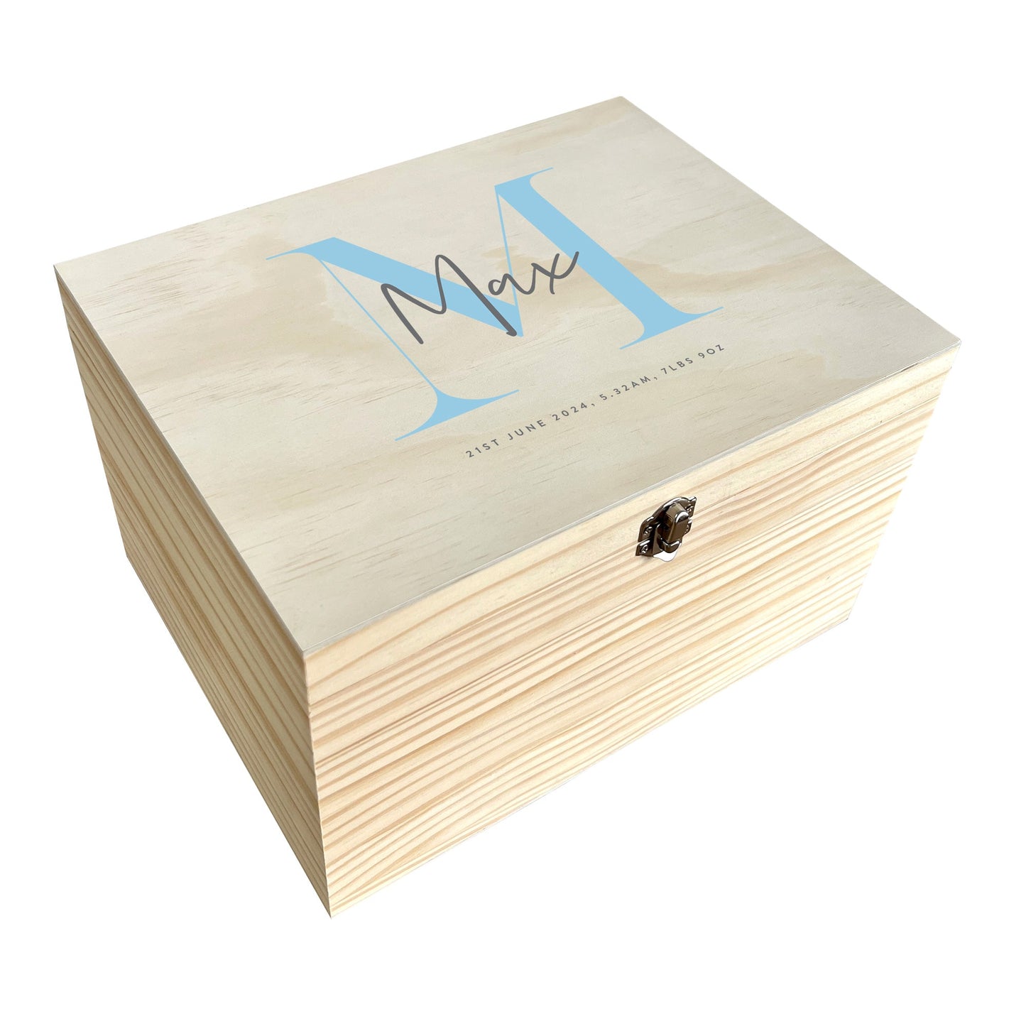Personalised Initial New Baby Keepsake Box Various Colours - 4 Sizes
