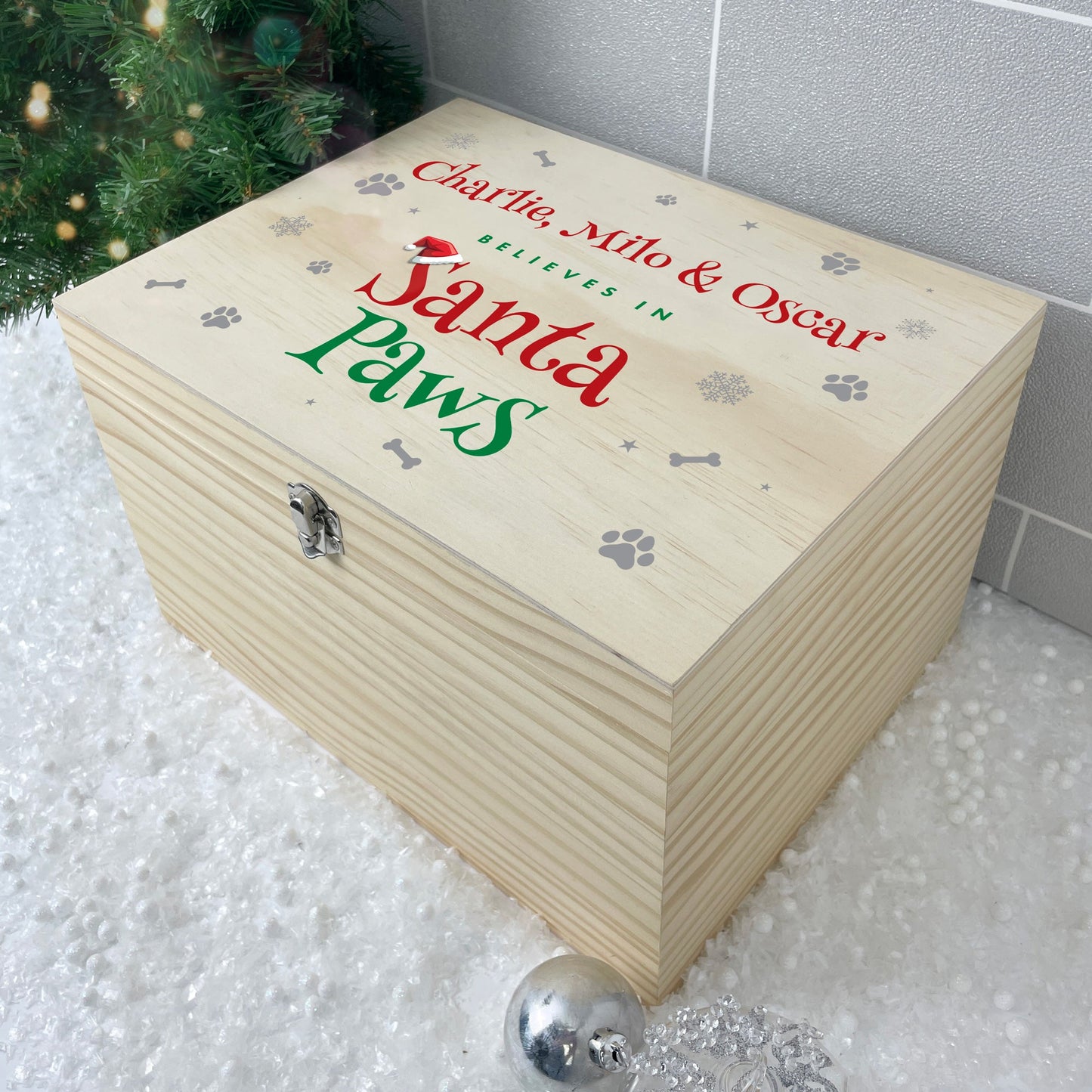 Personalised Santa Paws Pet Christmas Eve Box - 4 Sizes