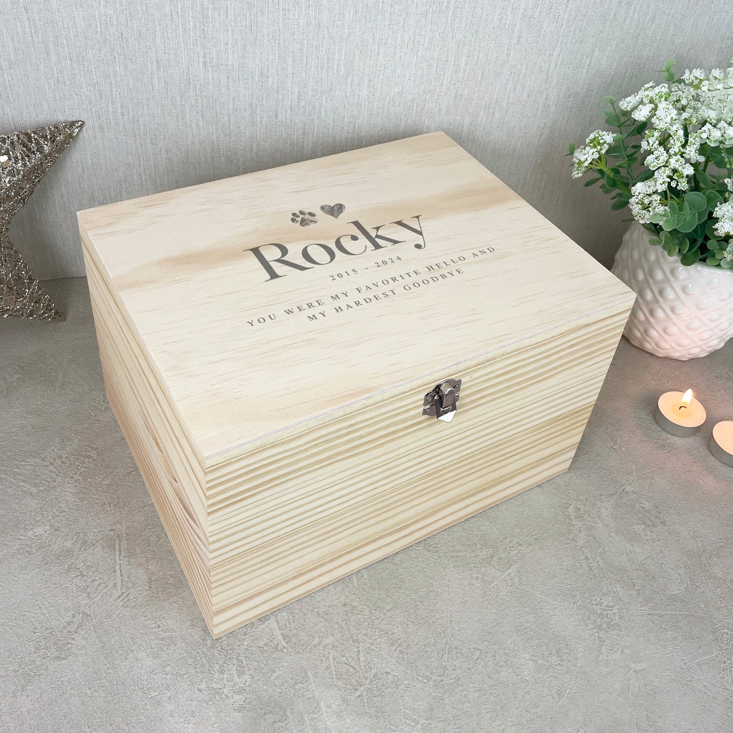 Personalised Sketch Pet Memorial Keepsake Box - 4 Sizes