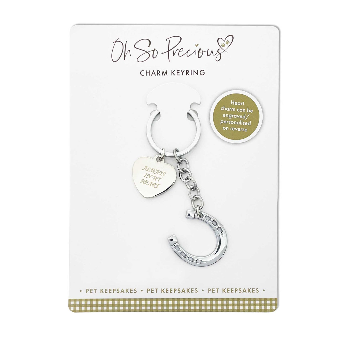 Always In My Heart Charm Horse Memorial Keyring