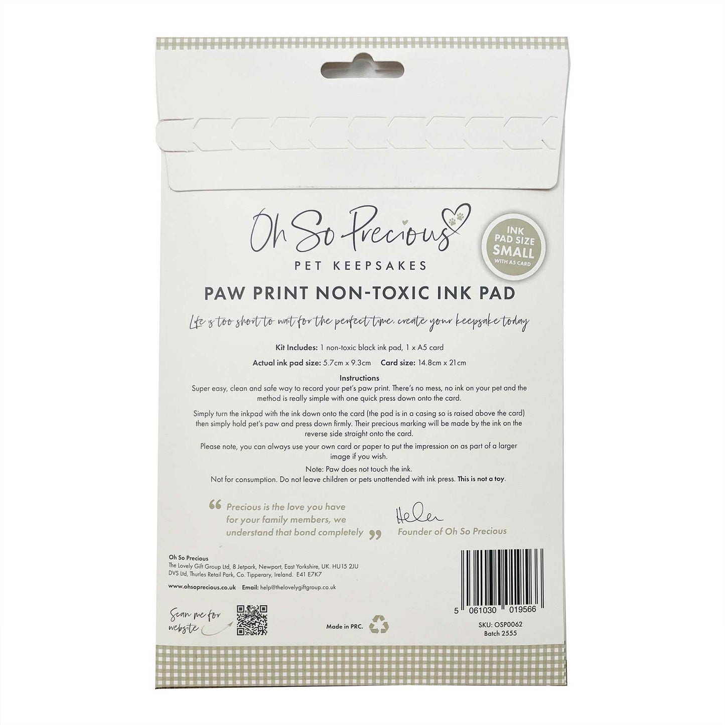 Paw Print Non-toxic Paw Print Ink Pad Kit For Small Mammals