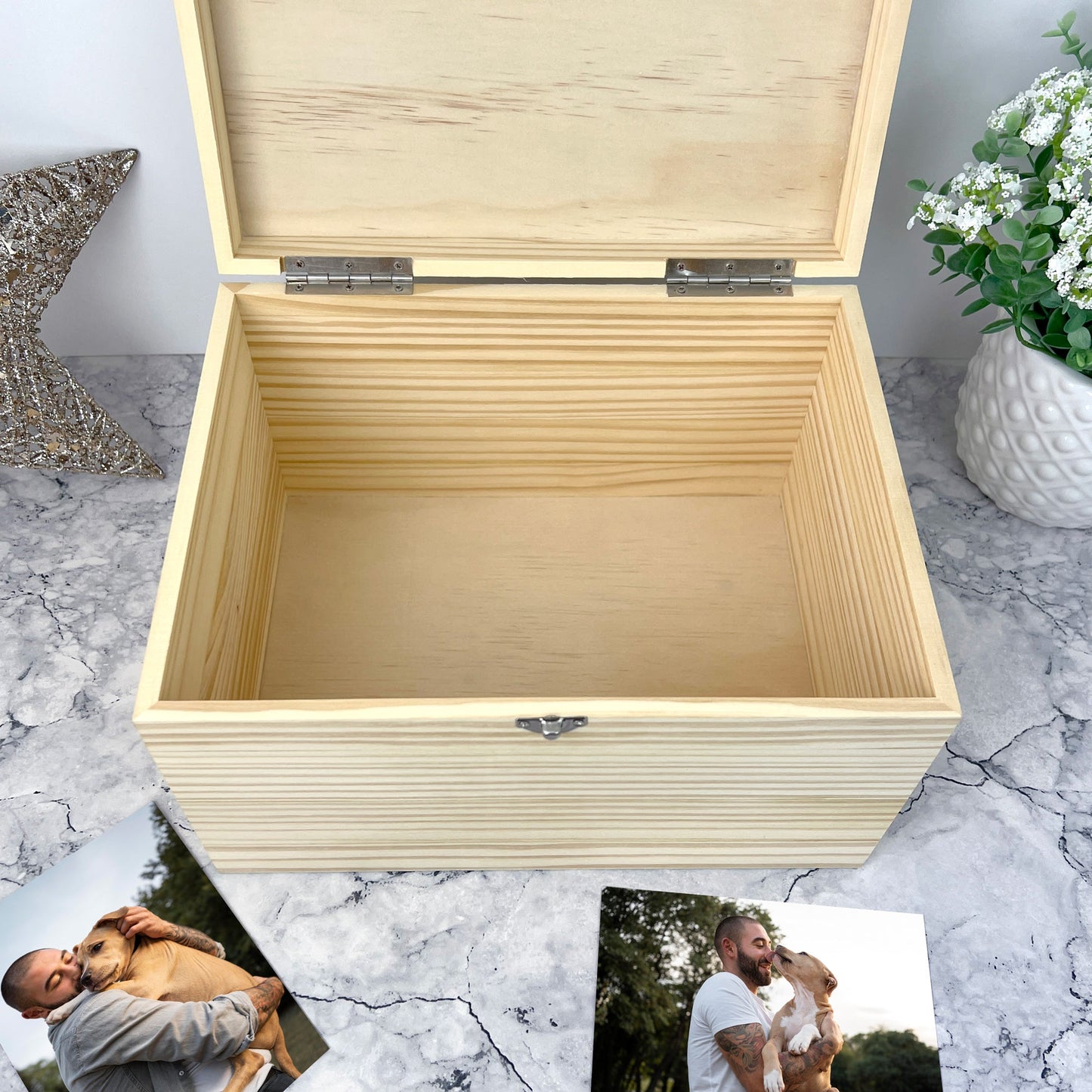 Personalised Sketch Photo Pet Memorial Keepsake Box - 4 Sizes