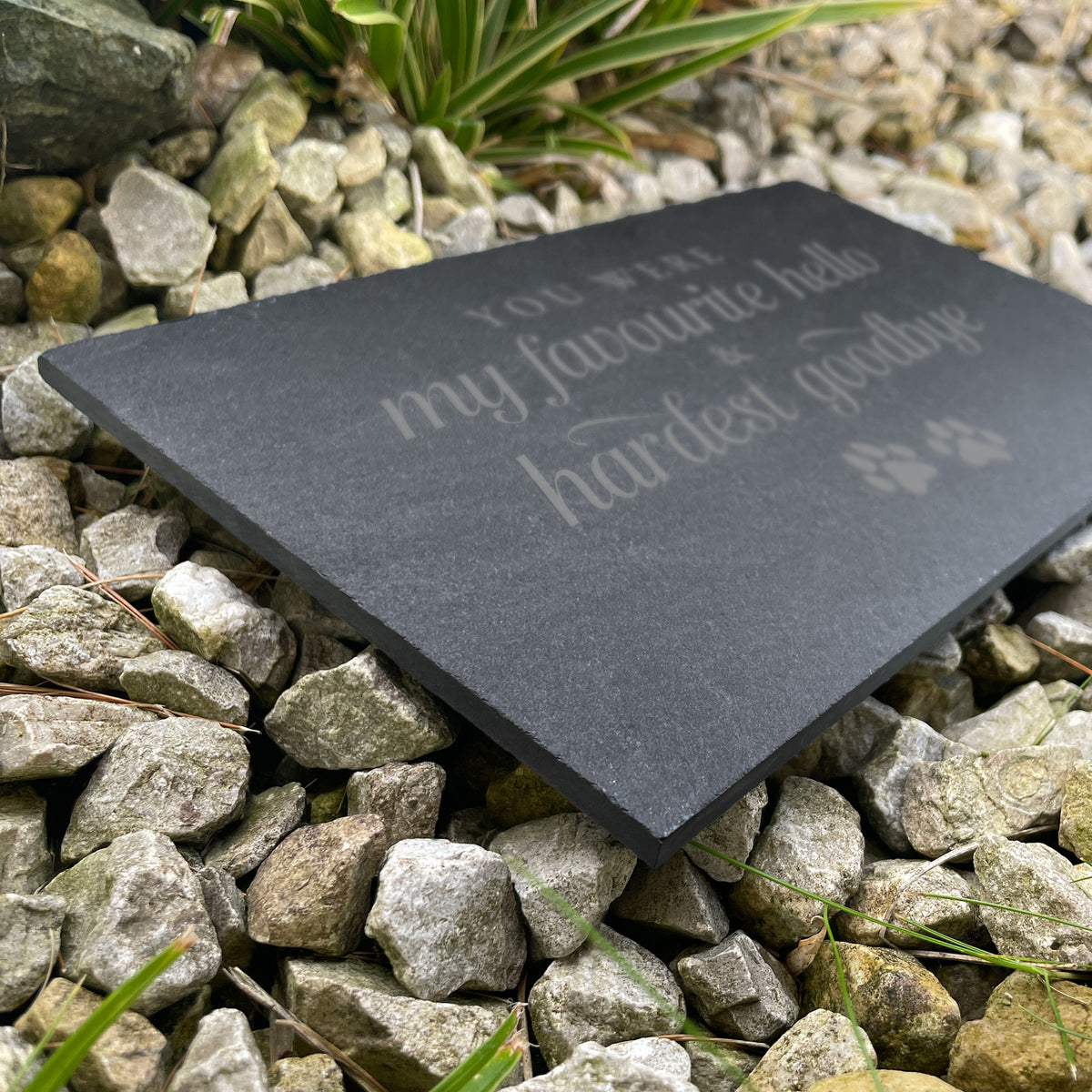 Hardest Goodbye Rectangular Slate Garden/Grave Marker - Carton of 5