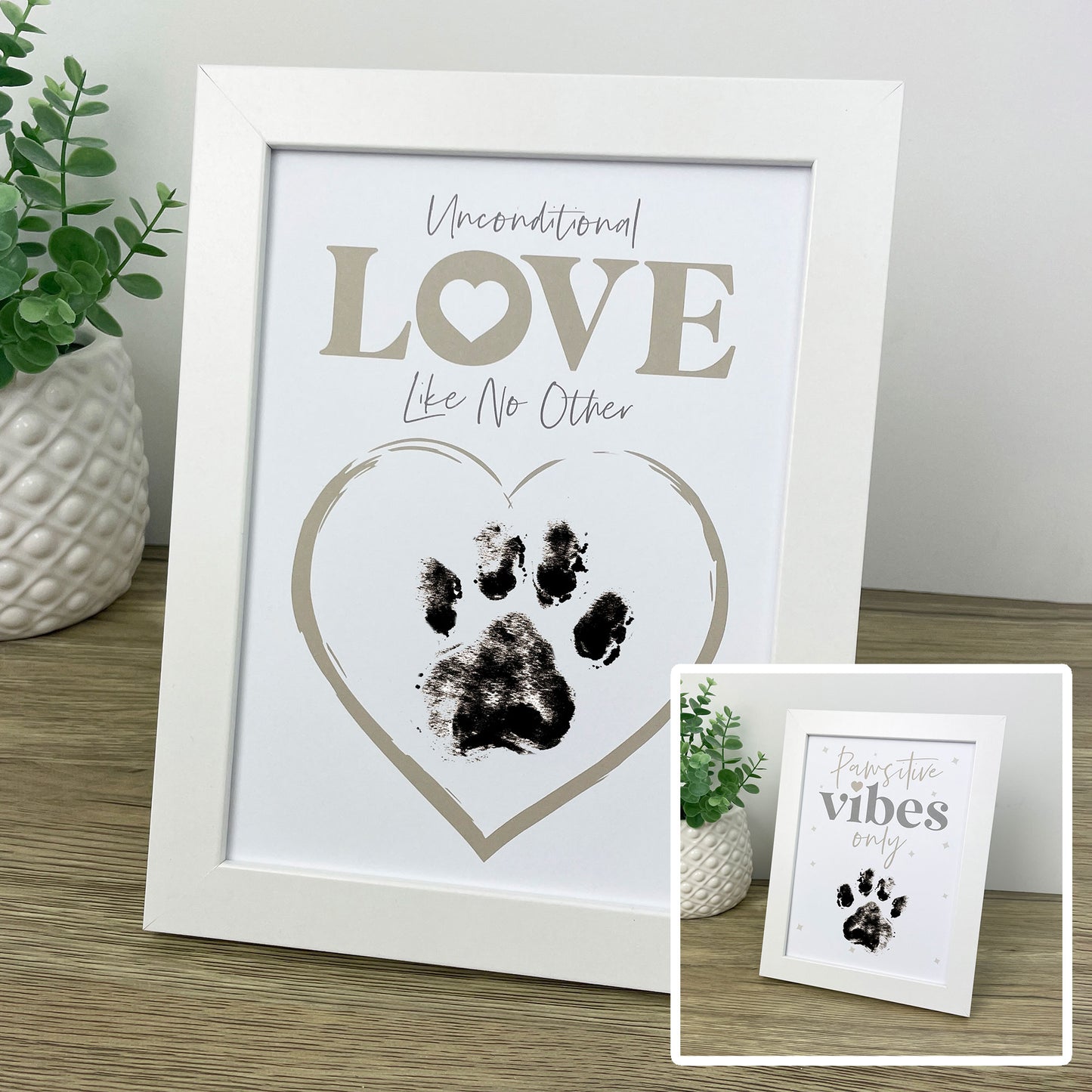 Paw Print Ink Picture Frame With 2 Designs + Ink Pad