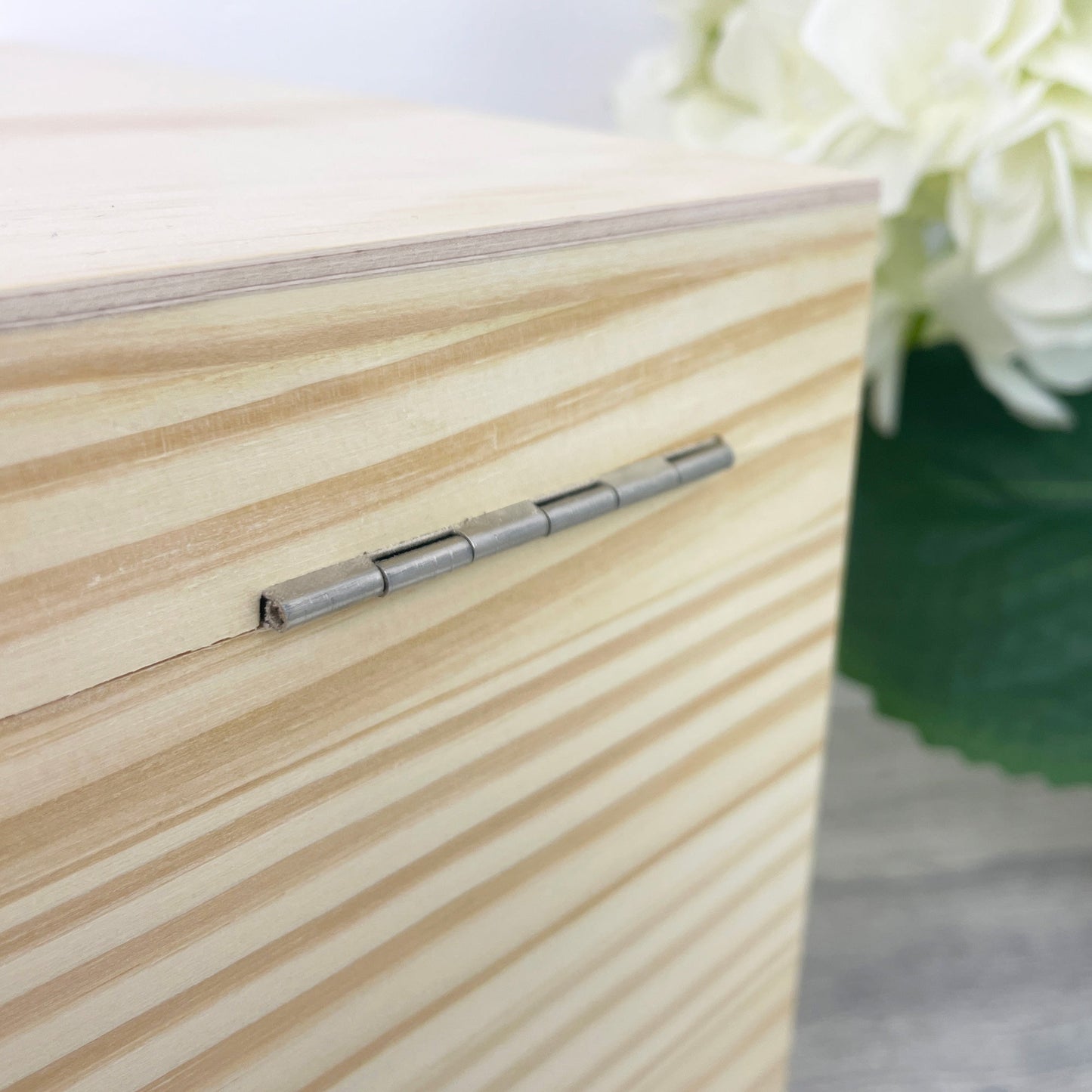 Personalised Couples Names Pine Photo Keepsake Memory Box - 4 Sizes