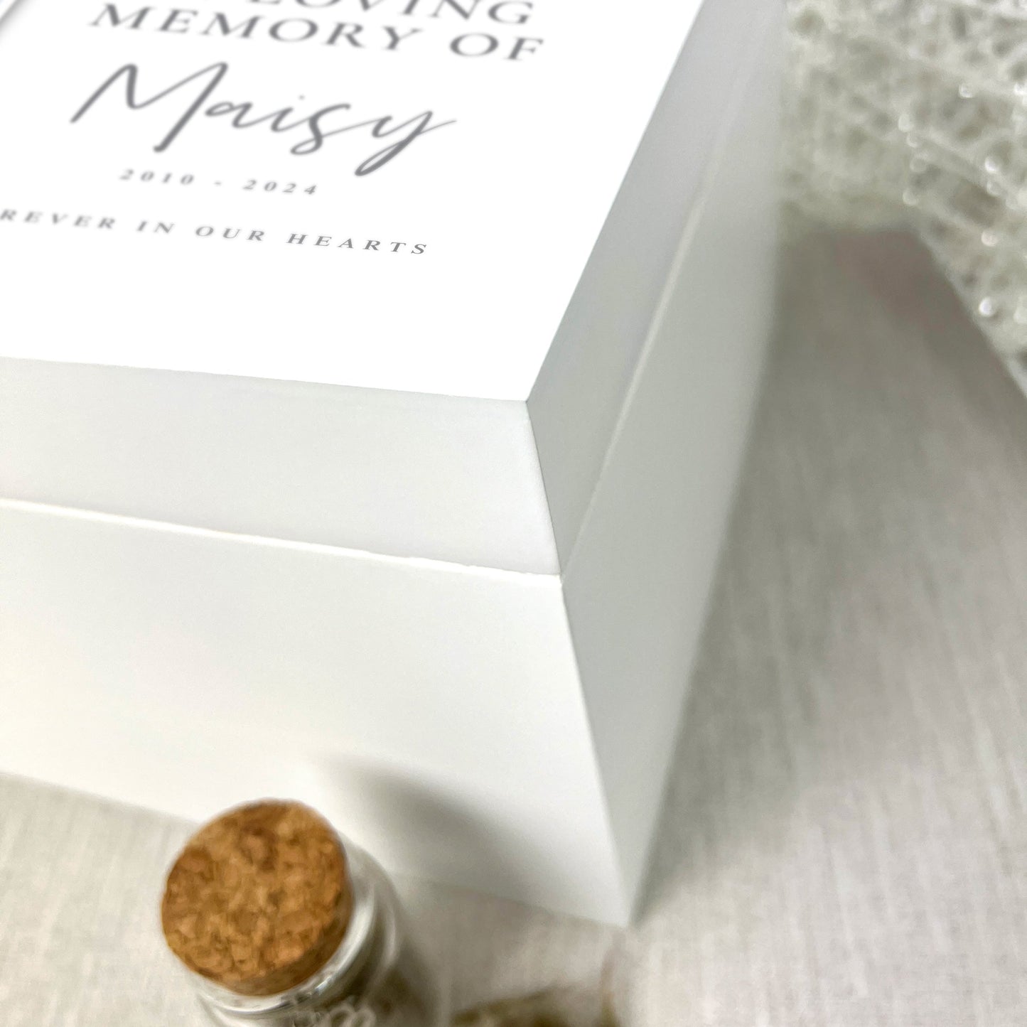 Personalised White Wooden "In Loving Memory Of" Pet Photo Memorial Keepsake Box - 3 Sizes