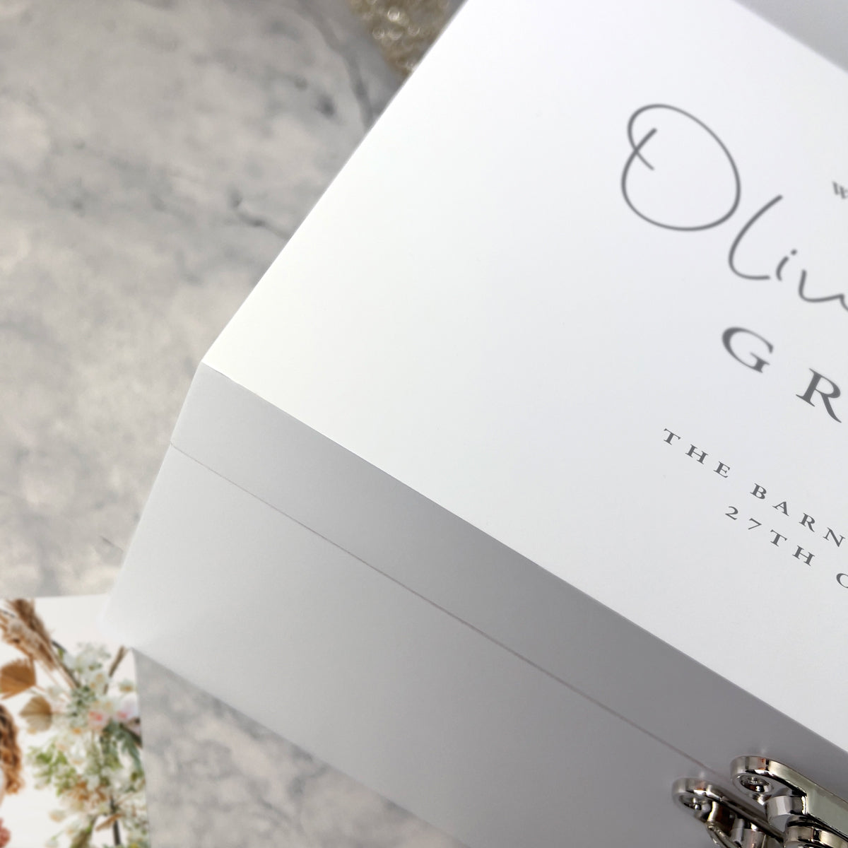 Personalised Luxury White Wooden Wedding Keepsake Memory Box - 3 Sizes