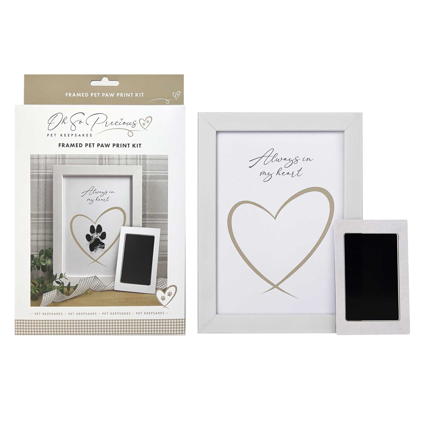Framed Pet Paw Print Keepsake With Ink Kit
