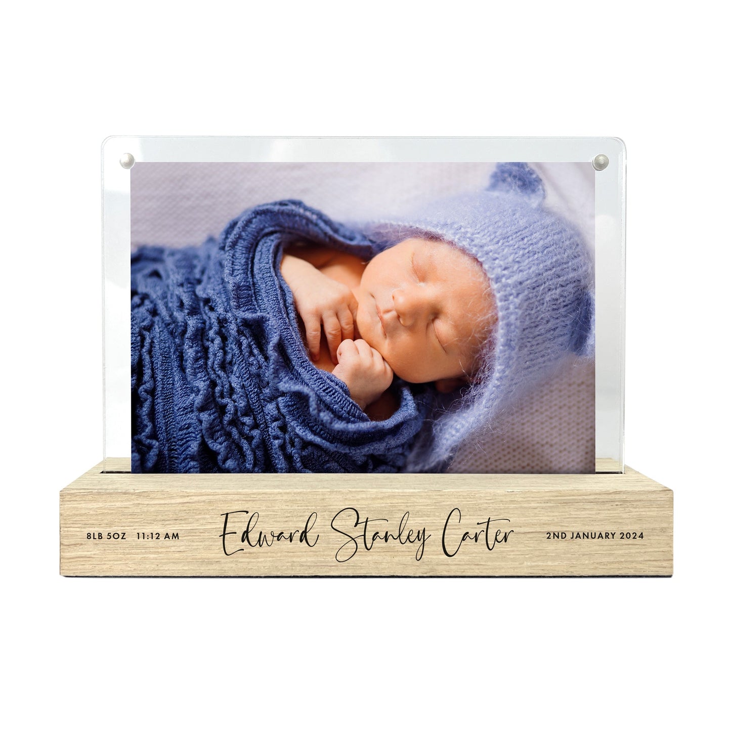 Personalised Baby Wooden Base 6x4" Photo Frame