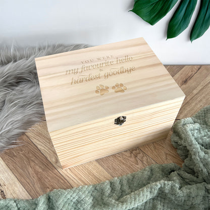 Hardest Goodbye Engraved Wooden Memory Box - Carton of 4