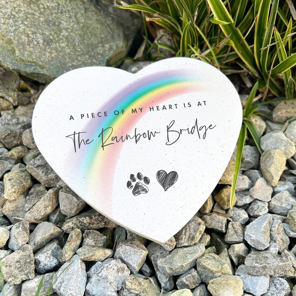 Rainbow Bridge Resin Heart - Carton of 12