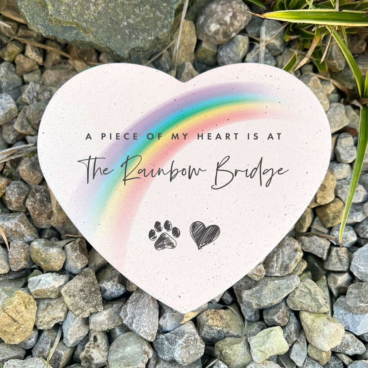Rainbow Bridge Resin Heart - Carton of 12