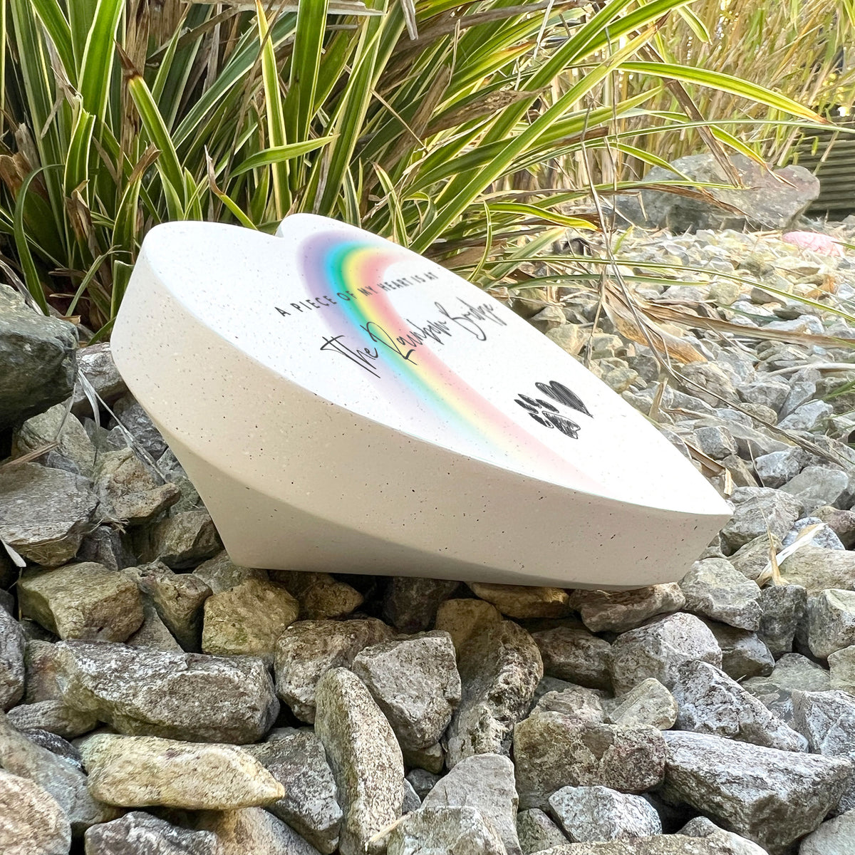 Rainbow Bridge Resin Heart - Carton of 12