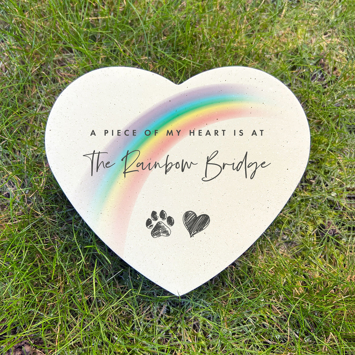Rainbow Bridge Resin Heart - Carton of 12