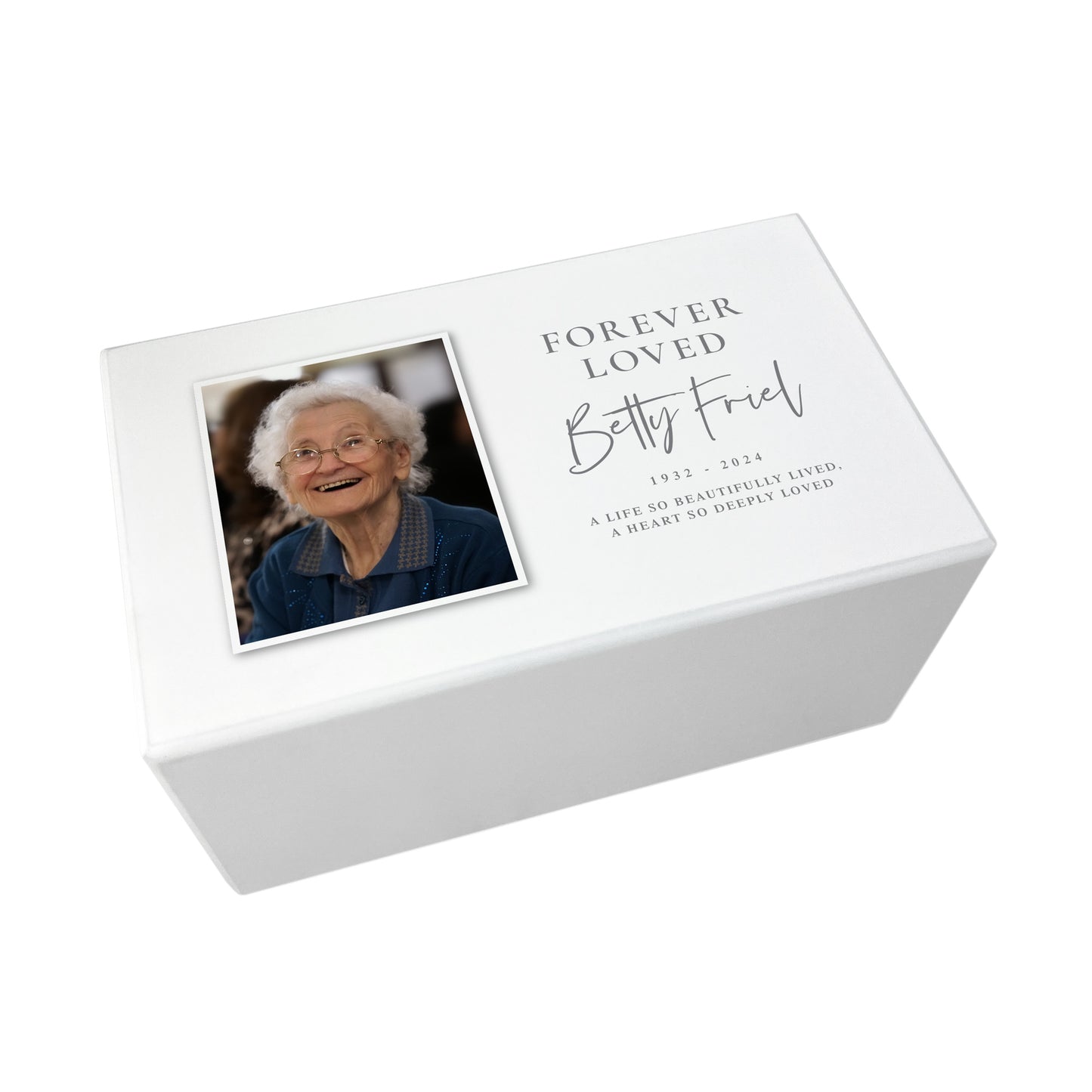 Personalised Forever Loved Photo Large Cremation Urn For Ashes | 1.44 Litres