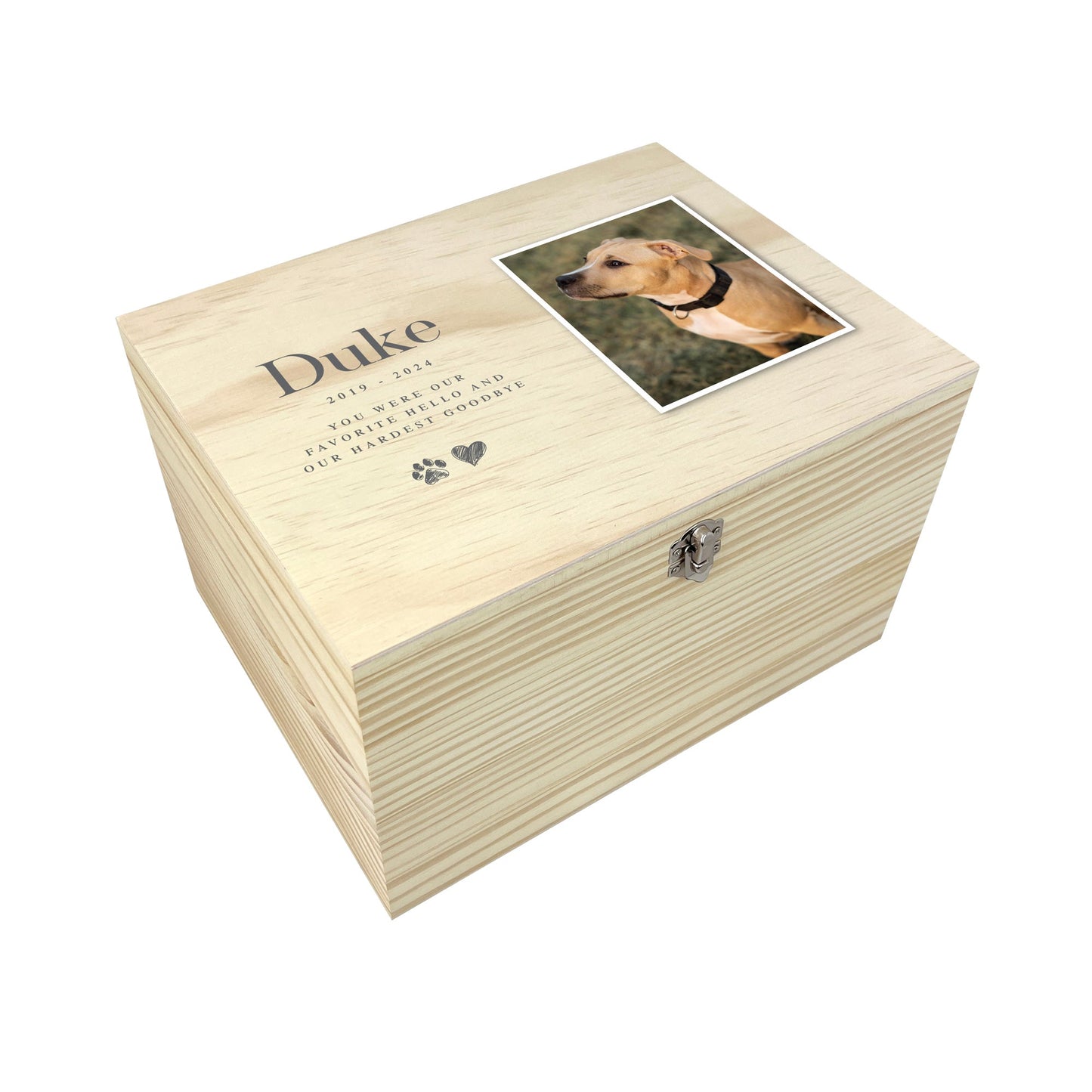 Personalised Sketch Photo Pet Memorial Keepsake Box - 5 Sizes