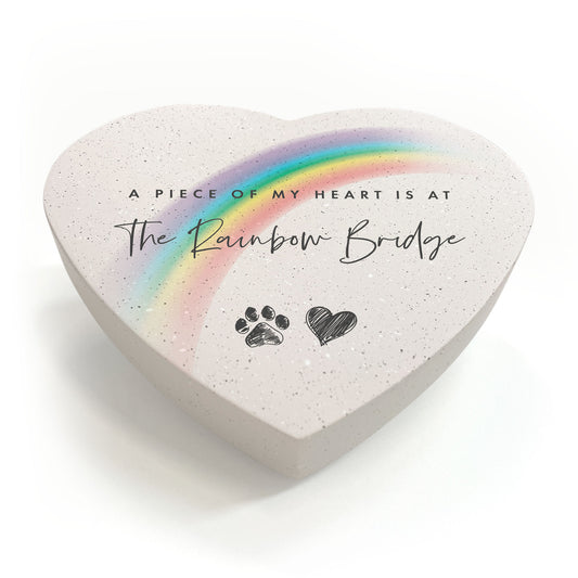 Rainbow Bridge Resin Heart - Carton of 12