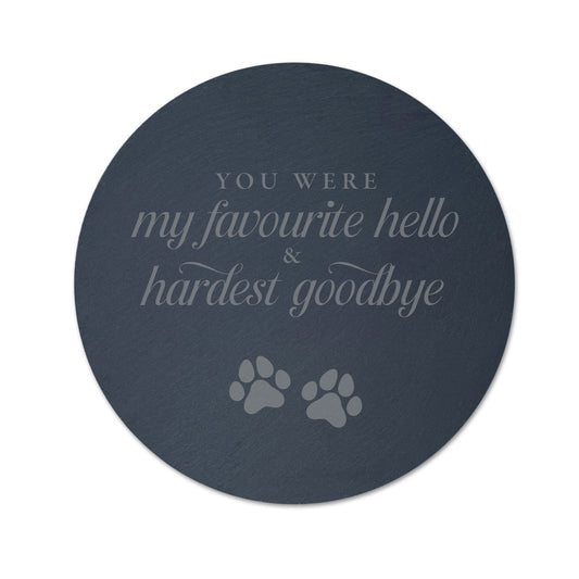 Hardest Goodbye Circular Slate Garden/Grave Marker - Carton of 5