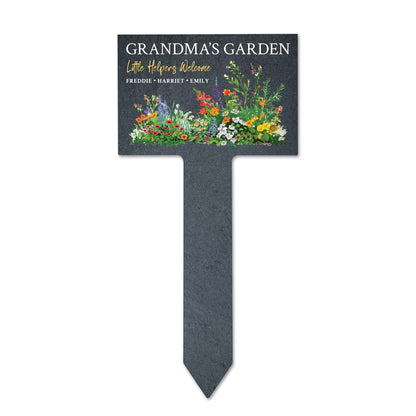 Personalised Little Helpers Welcome Garden Marker