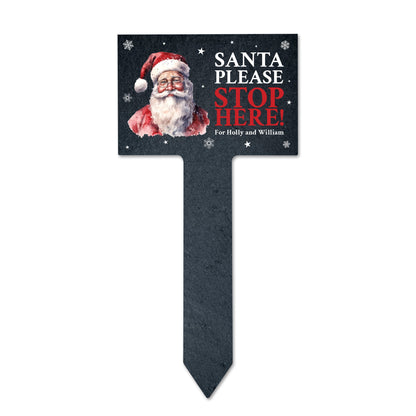 Personalised Traditional Santa Please Stop Here Sign