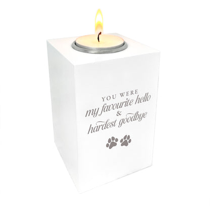 Hardest Goodbye White Tea Light Holder - Carton of 12