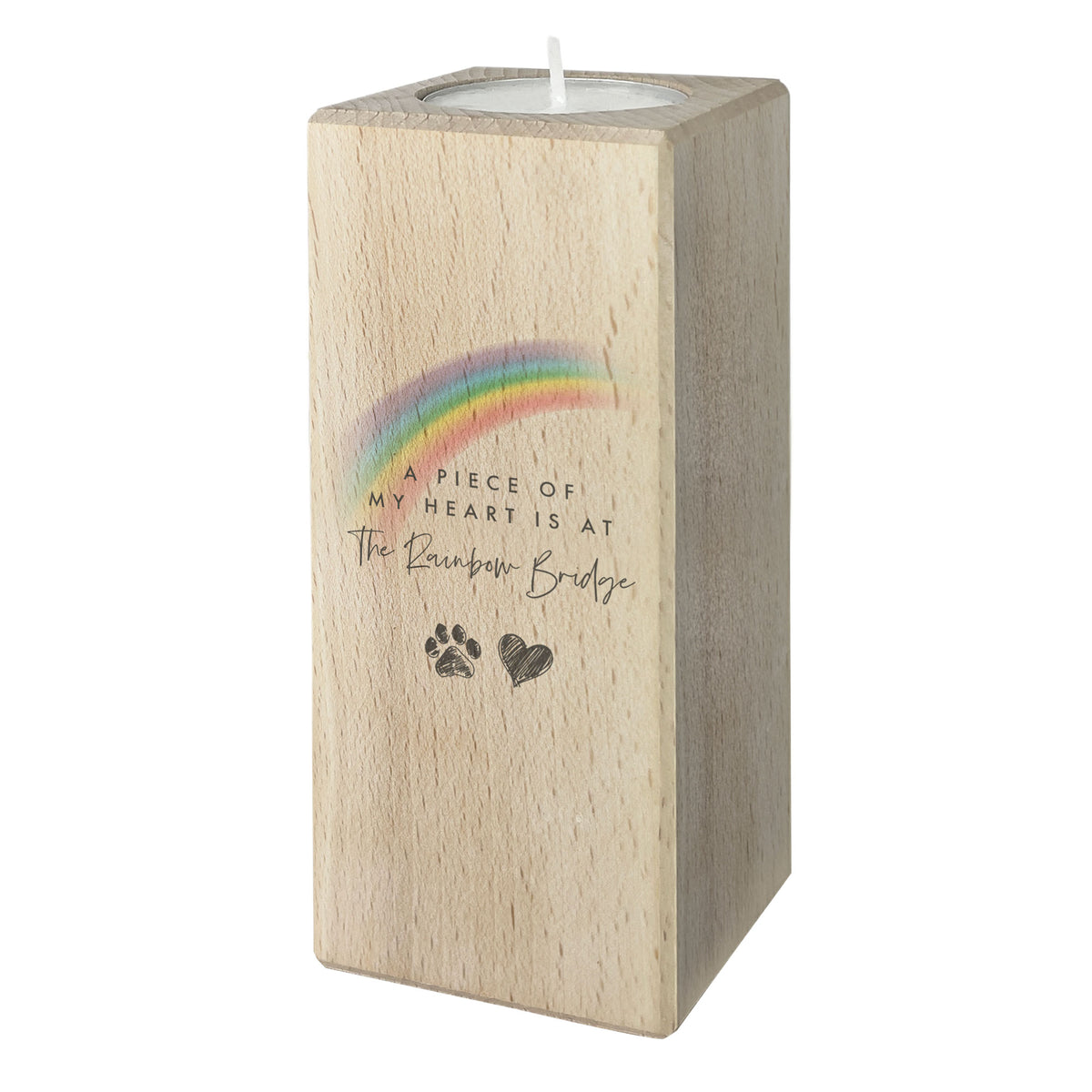 Rainbow Bridge Wooden Tea Light Holder - Carton of 12