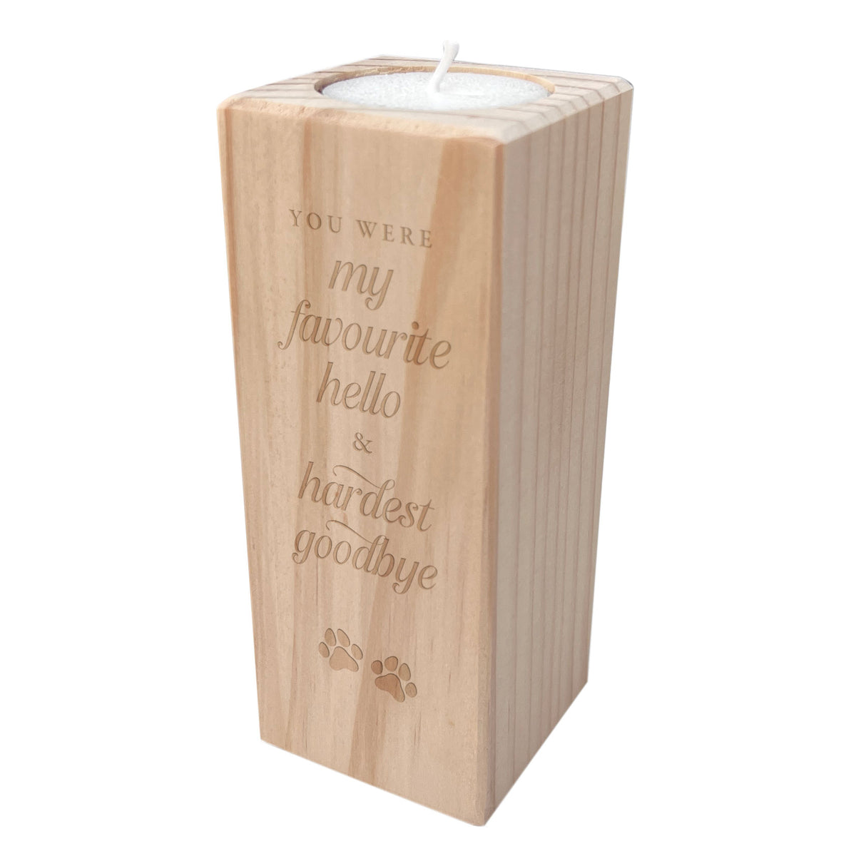 Hardest Goodbye Wooden Tea Light Holder - Carton of 12