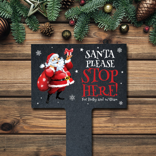 Personalised Cartoon Santa Please Stop Here Sign