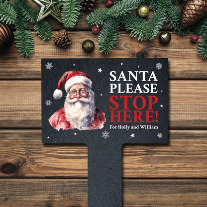 Personalised Traditional Santa Please Stop Here Sign