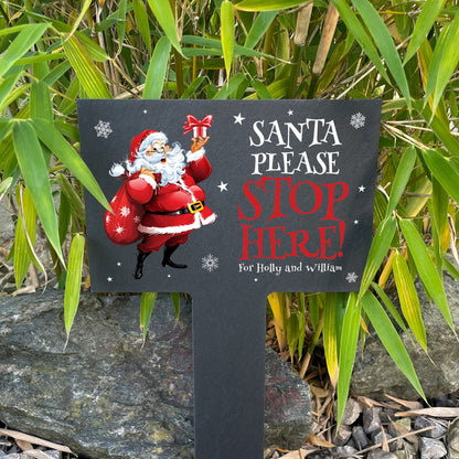 Personalised Cartoon Santa Please Stop Here Sign