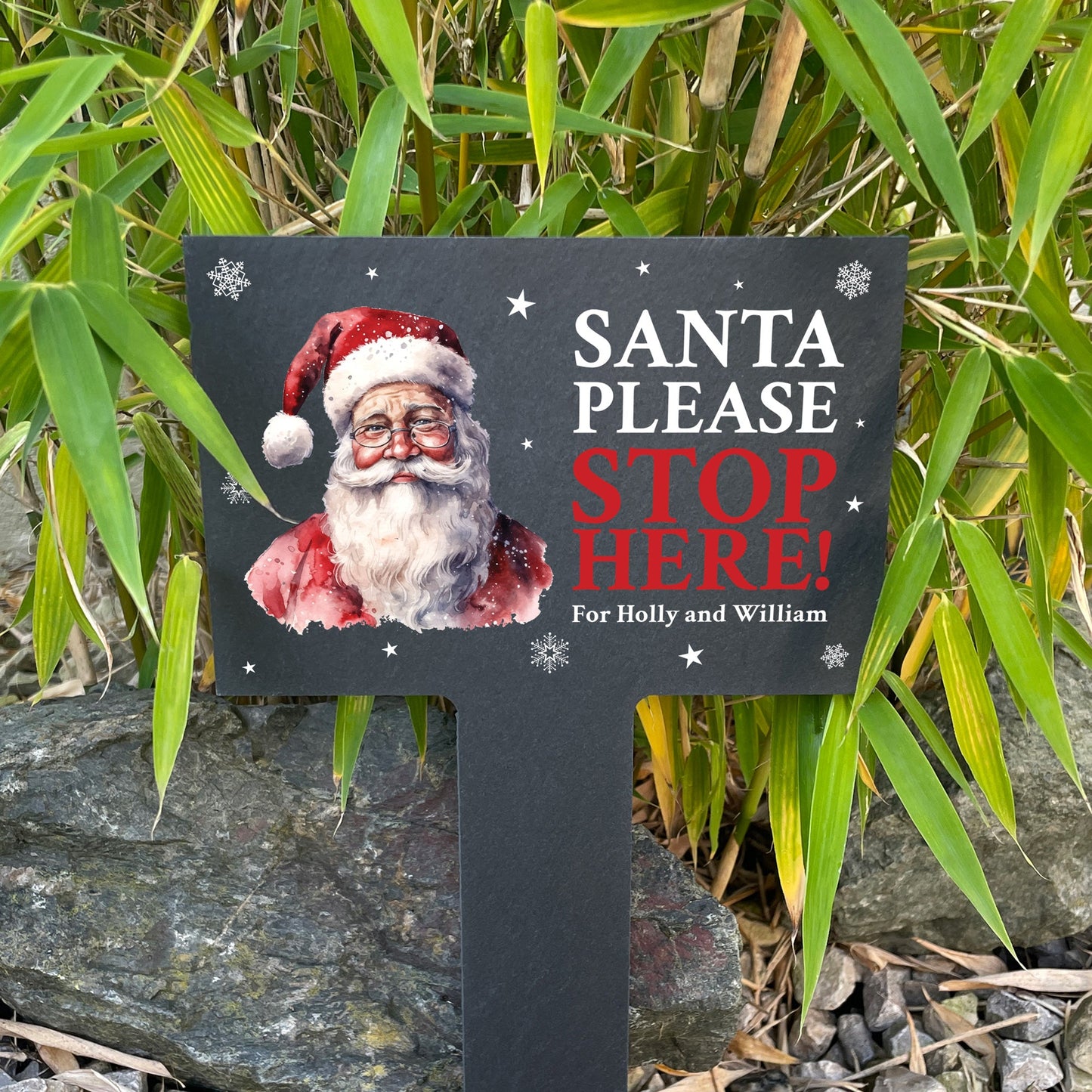 Personalised Traditional Santa Please Stop Here Sign