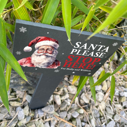 Personalised Traditional Santa Please Stop Here Sign