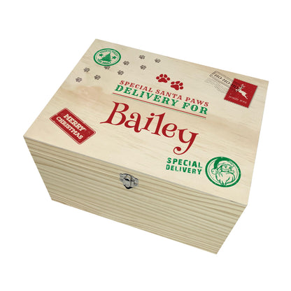 Personalised North Pole Stamp Pet Christmas Eve Box - 5 Sizes (16cm | 20cm | 26cm | 30cm | 36cm)