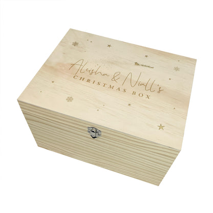 Personalised Engraved Couples Christmas Eve Box - 4 Sizes