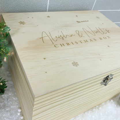 Personalised Engraved Couples Christmas Eve Box - 4 Sizes