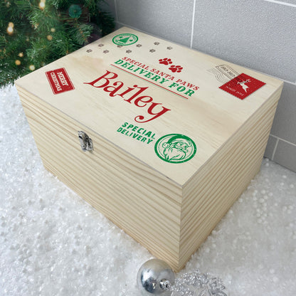 Personalised North Pole Stamp Pet Christmas Eve Box - 5 Sizes (16cm | 20cm | 26cm | 30cm | 36cm)