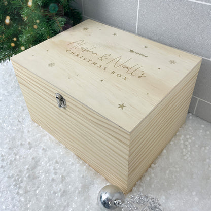 Personalised Engraved Couples Christmas Eve Box - 4 Sizes