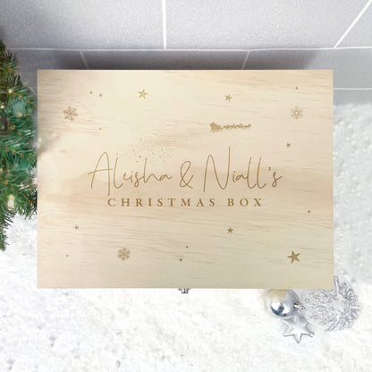 Personalised Engraved Couples Christmas Eve Box - 4 Sizes