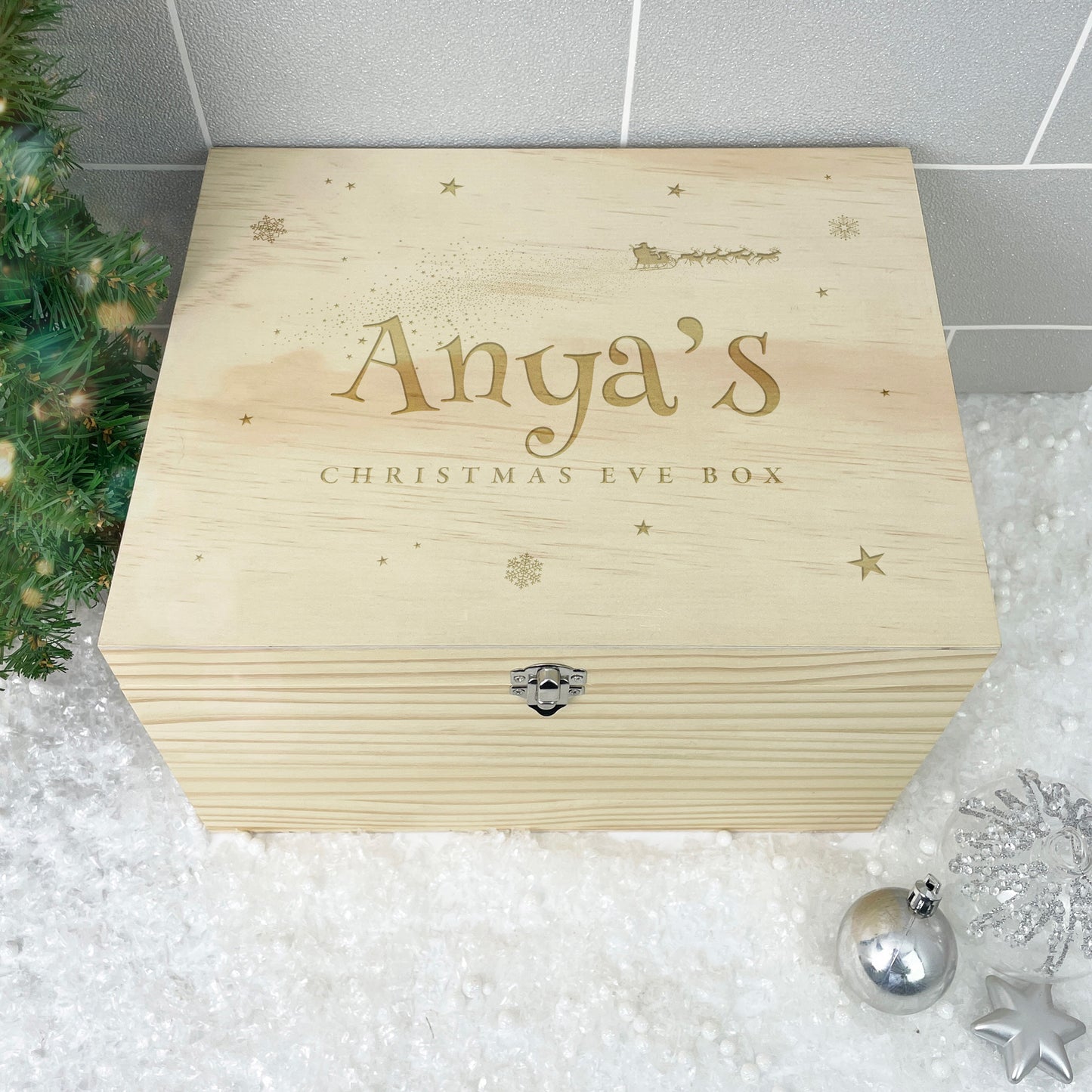 Personalised Santa Sleigh Christmas Eve Box - 4 Sizes