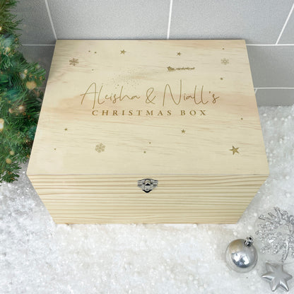 Personalised Engraved Couples Christmas Eve Box - 4 Sizes