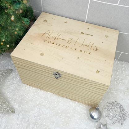 Personalised Engraved Couples Christmas Eve Box - 4 Sizes