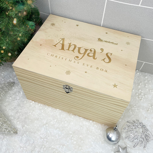 Personalised Santa Sleigh Christmas Eve Box - 4 Sizes