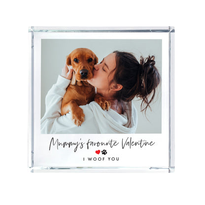 Personalised Pet Heart & Paw Photo Crystal Token