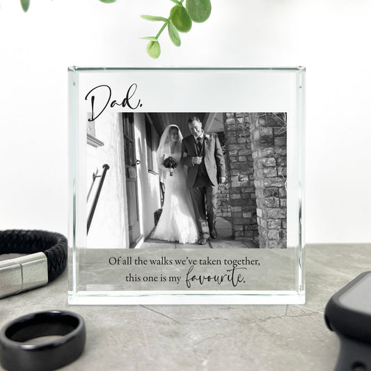 Personalised Favourite Walk Dad Photo Crystal Token