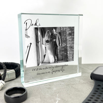 Personalised Favourite Walk Dad Photo Crystal Token