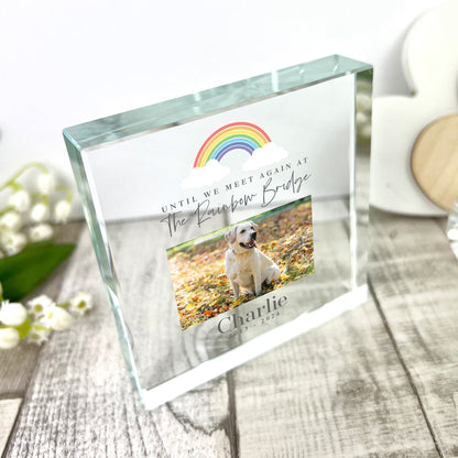 Personalised Pet Memorial Until We Meet Again Photo Crystal Token