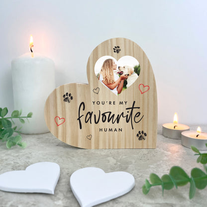 Personalised You're My Favourite Human From Pets Wooden Freestanding Heart