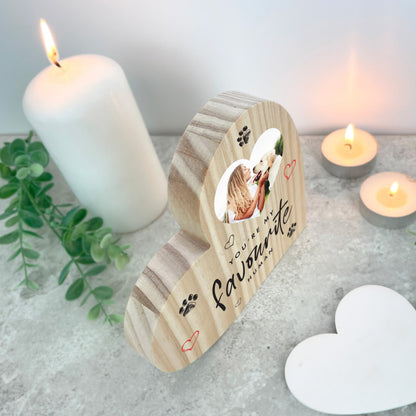 Personalised You're My Favourite Human From Pets Wooden Freestanding Heart